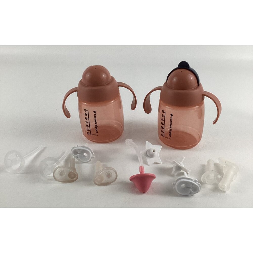 2 Tommee Tippee Toddler Sippy Superstar Weighted Straw Cups Anti Leak Drink